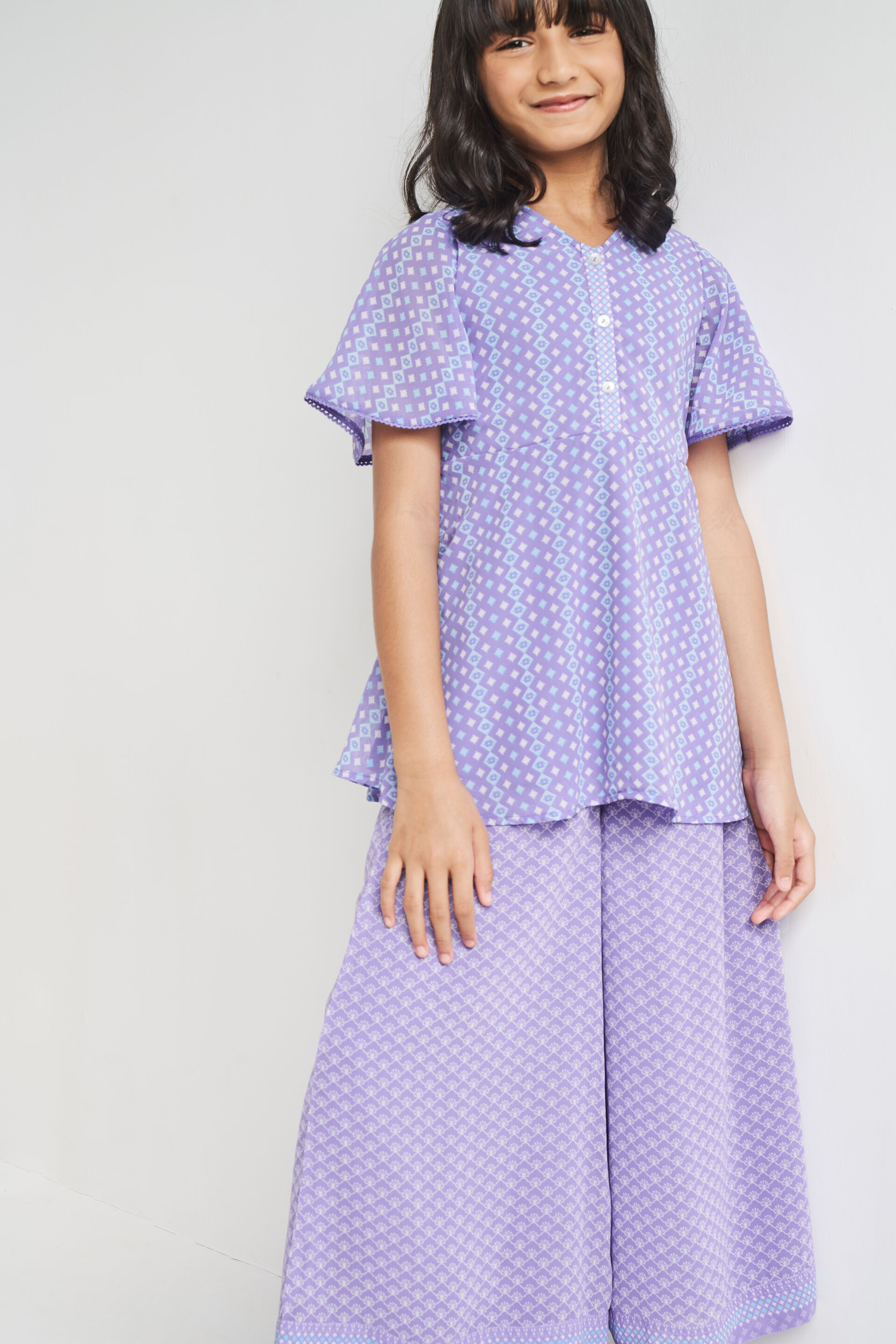 Lilac Floral Flared Suit, Lilac, image 4